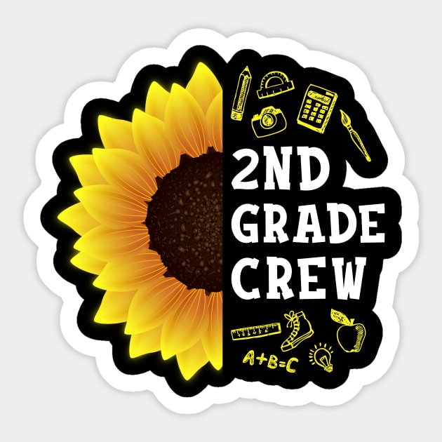 Second grade Crew Shirt First Day Preschool Back to School Sunflower Gift Sticker by hardyhtud